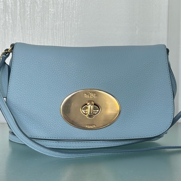 Coach Turnlock Pebbled Leather Crossbody Bag - Picture 3 of 17